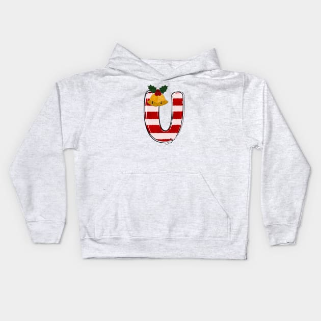 Letter U (Christmas Alphabet) Kids Hoodie by Pop Cult Store